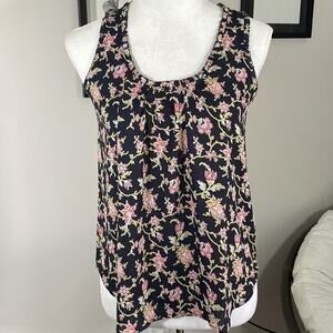 NWOT Loft navy floral lightweight tank top, Size XS
